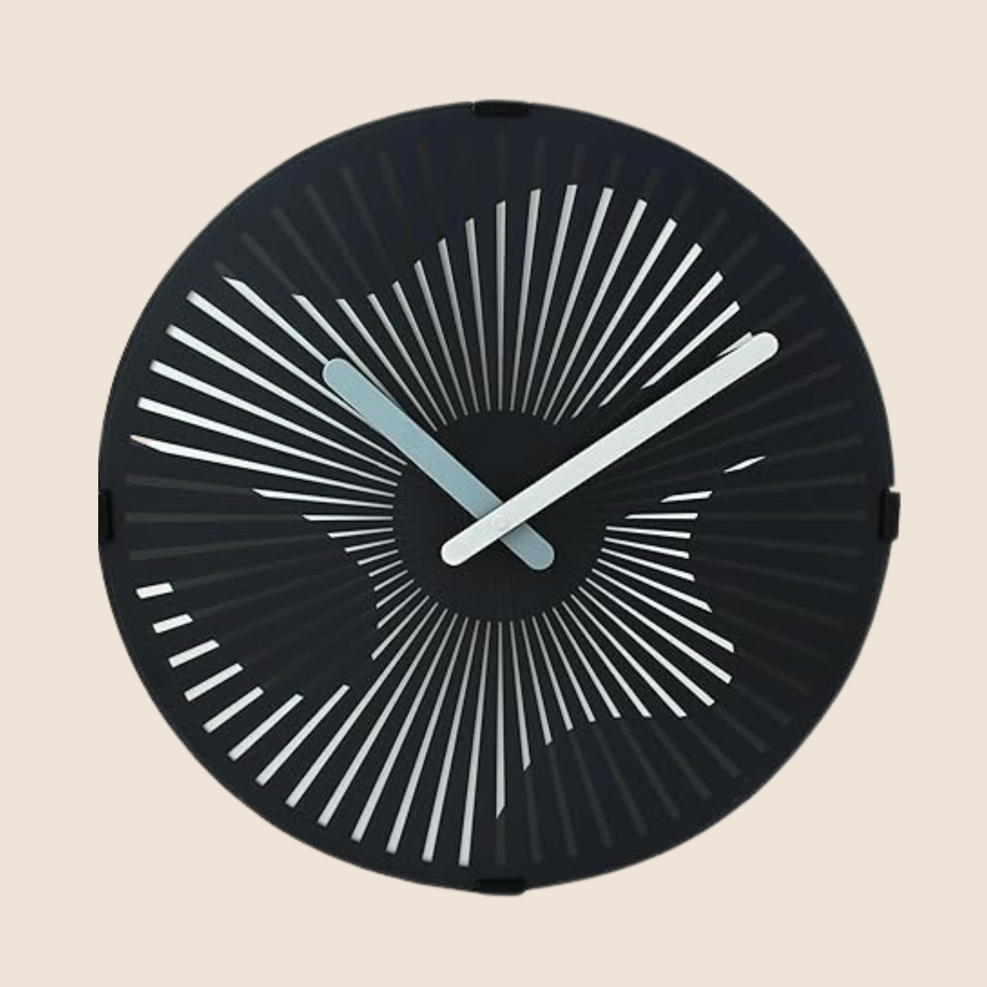 Modern Abstract Silent Plastic Wall Clock for Home and Office, Round Shape, (Black)