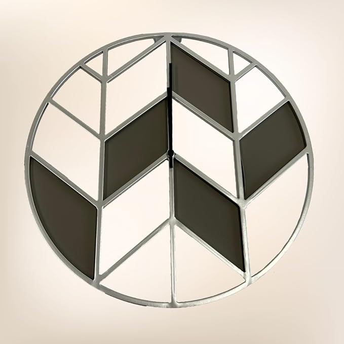 Modern Decorative Silent Metal Wall Clock for Home and Office, Round Shape, (Silver and Black)