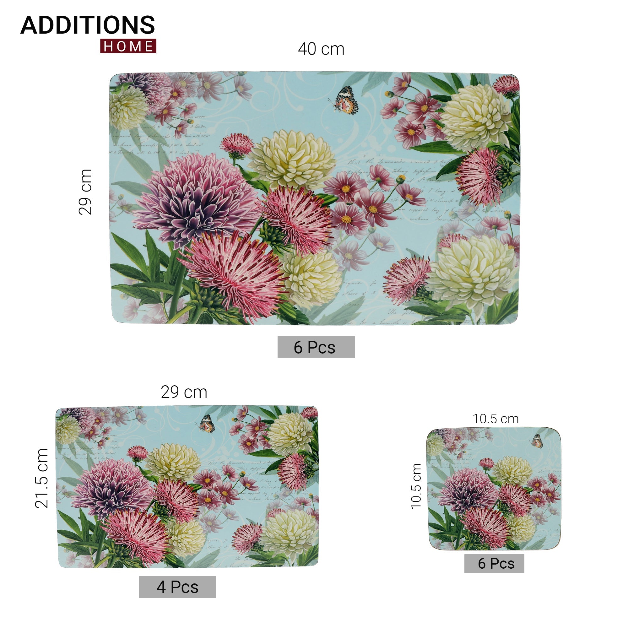 LUXURY MDF PLACEMATS, TABLE MATS WITH COASTERS  SUBLIMATION PRINTING (SET OF 16 PCS)