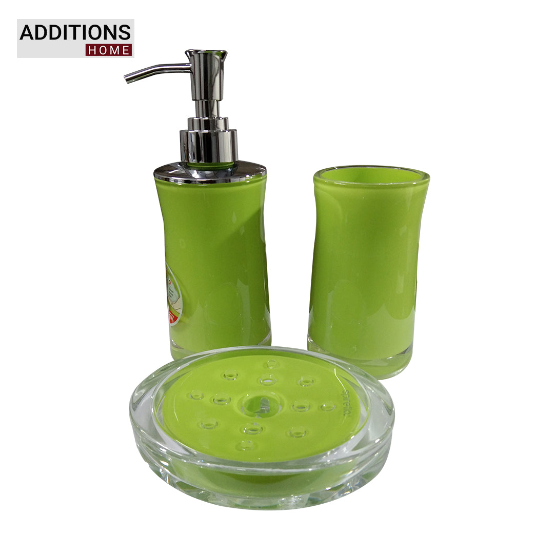 Additions Home 3 Pieces Bathroom Set/Accessories-Gift Package- Dispenser, Toothbrush Holder, & Soap Dish