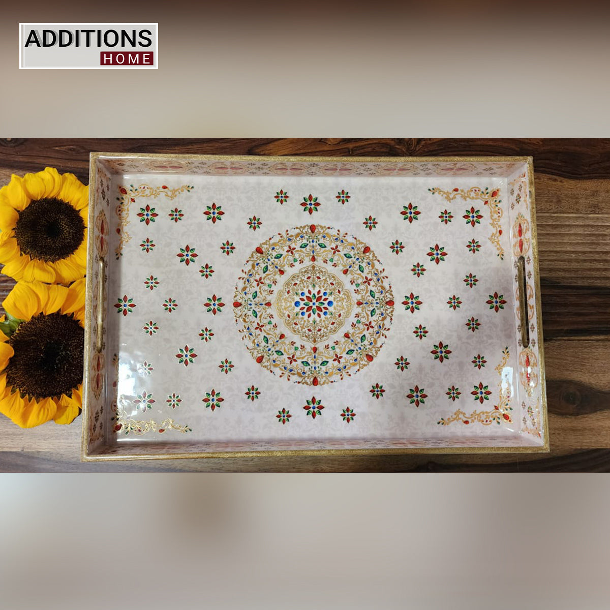 PRINTED MULTIPURPOSE TRAY SERVING TRAY TABLE DECOR DIWALI GIFT DECORATIVE TRAY