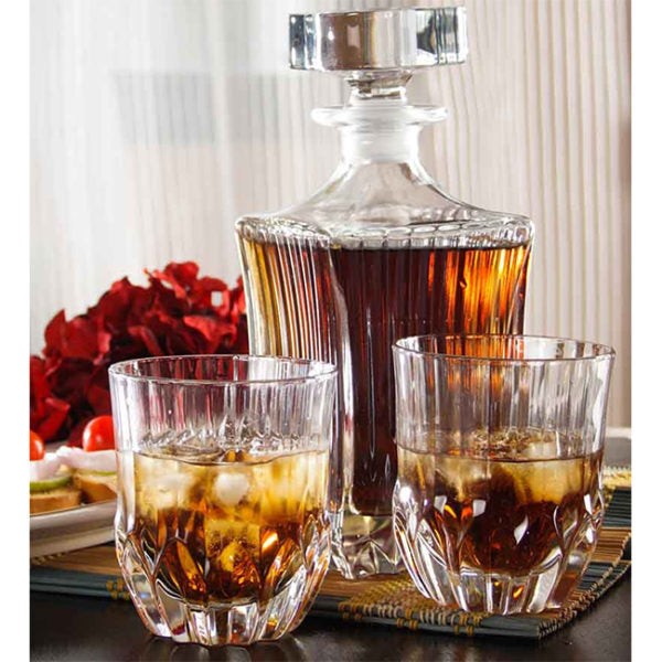 Admiralty Crystal 3pc Brandy Decanter Set