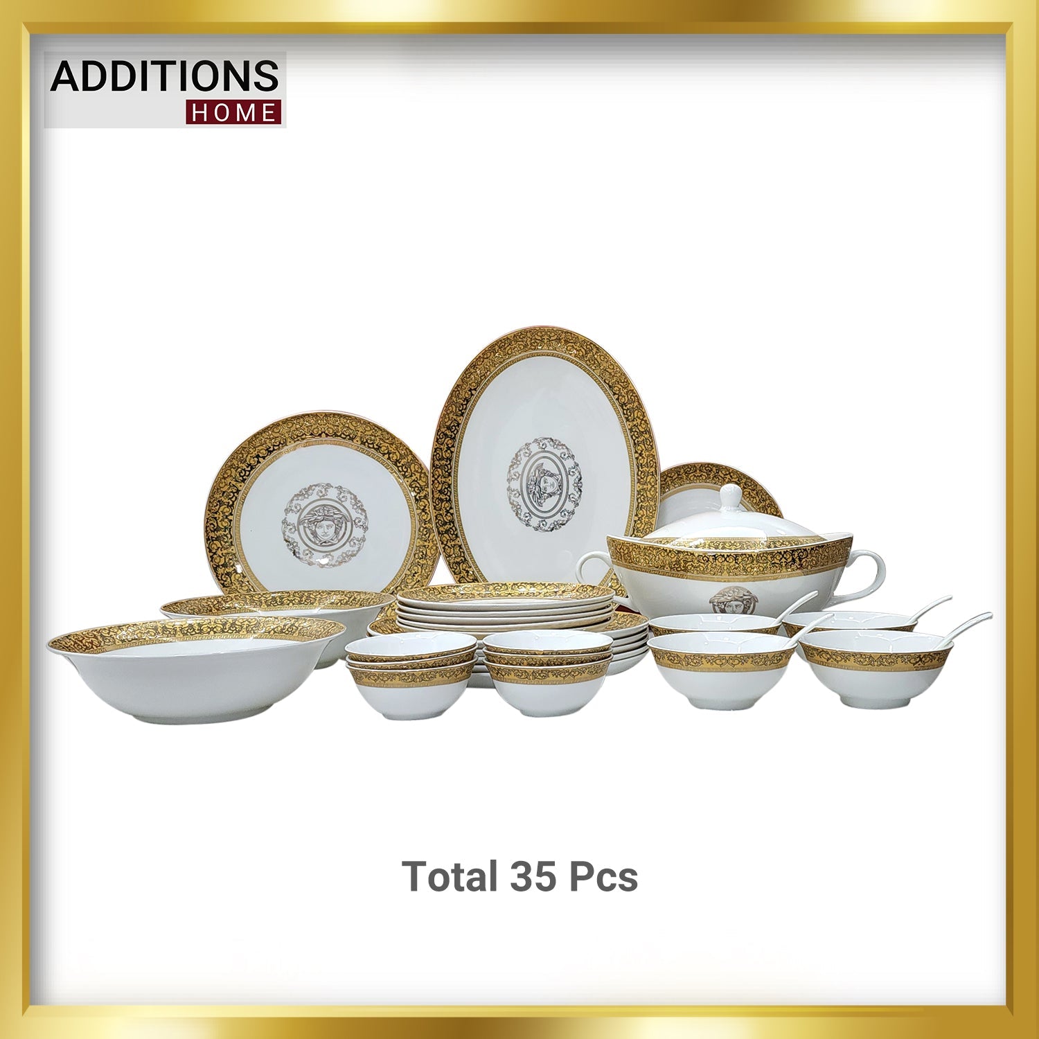 Fine Bone China Dinner Set 24k" Real Gold Plated 35 PCS.