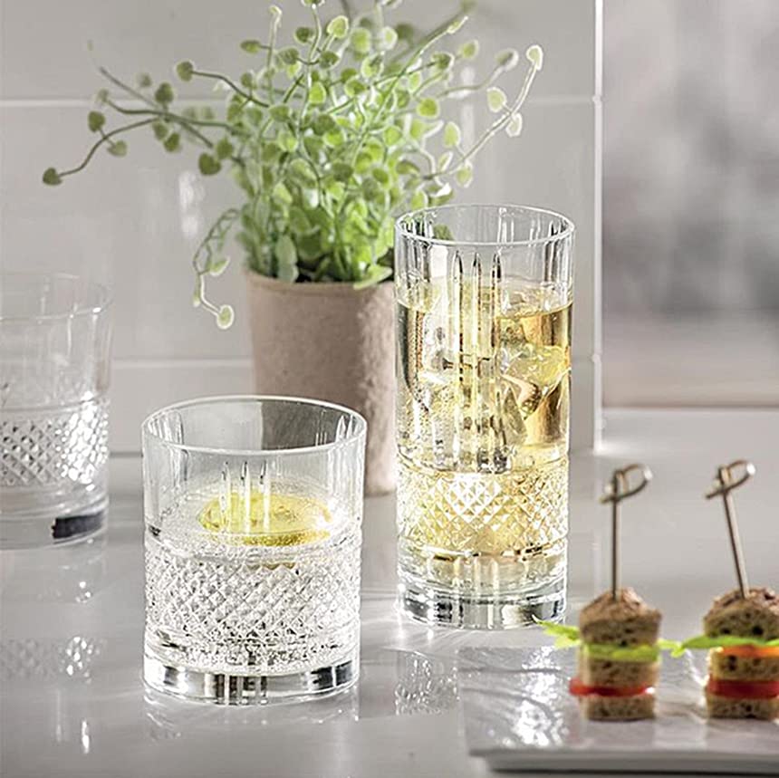 RCR (Made in Italy) Brillante Crystal Long drink cocktail Tumblers Glasses, 360 ml, Set of 6