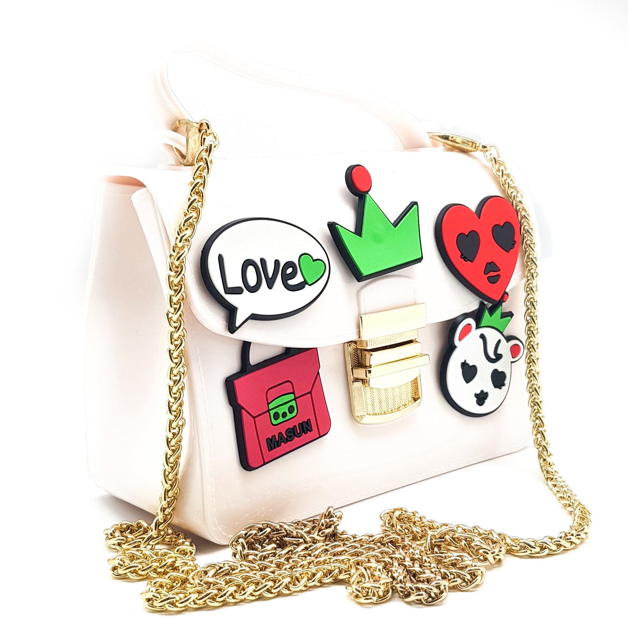 Cute Little Stickers Embedded Silicon High Quality Sling Bag for Kids Girl