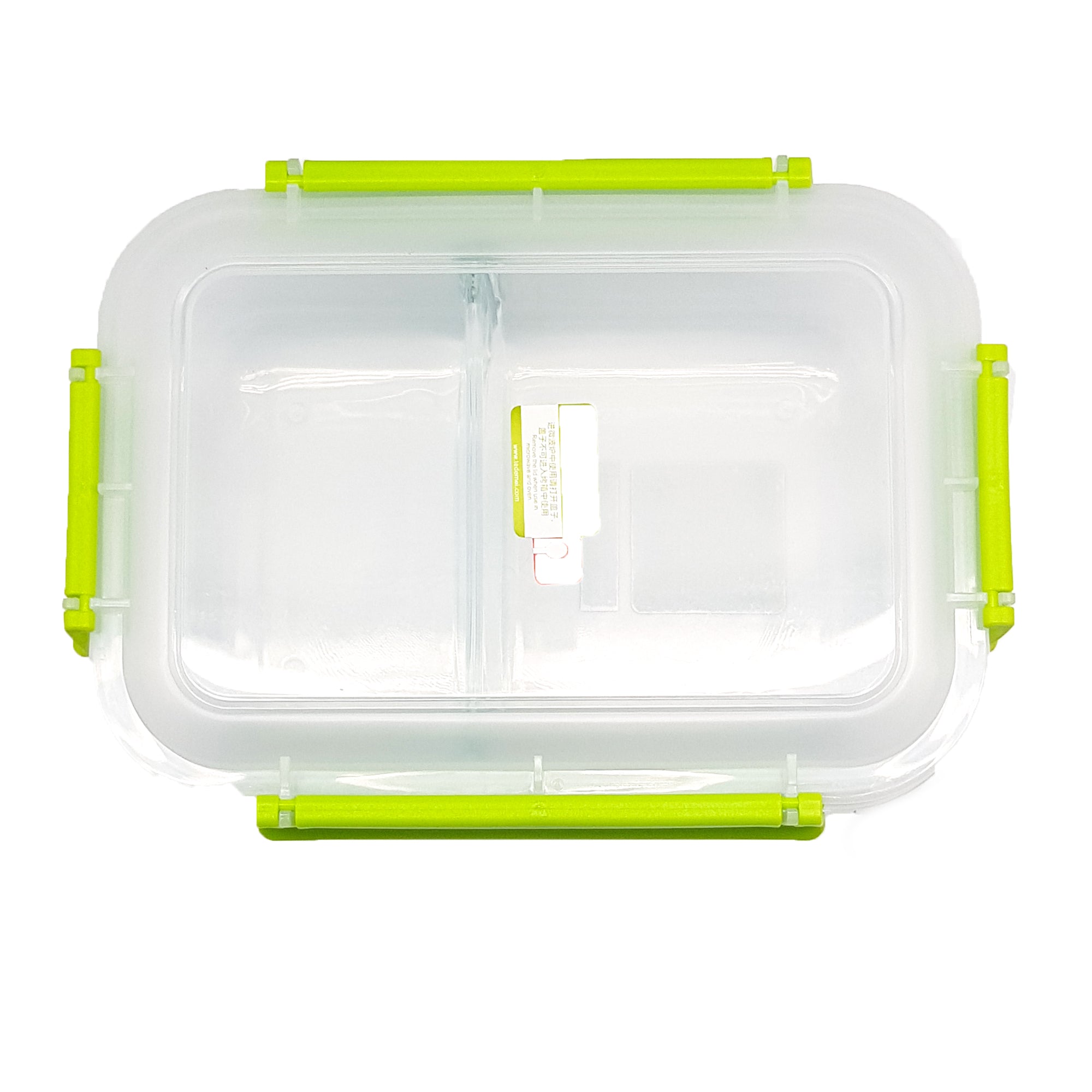2 Compartment Glass Lunch Box, 1.2 Ltr, 6610.