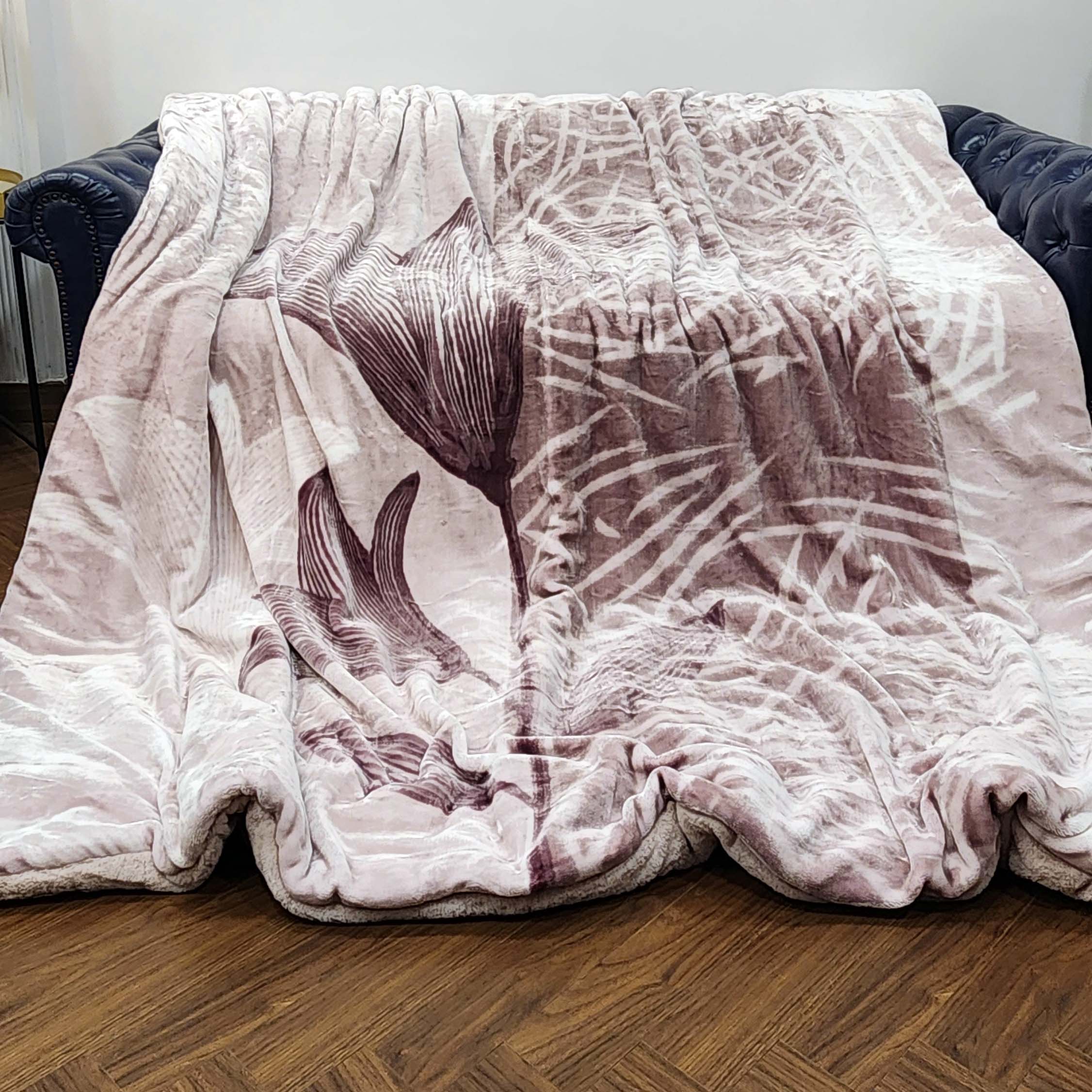 Super Soft King Size (220x240 cm') Double Bed Luxury Winter Blanket (Floral )