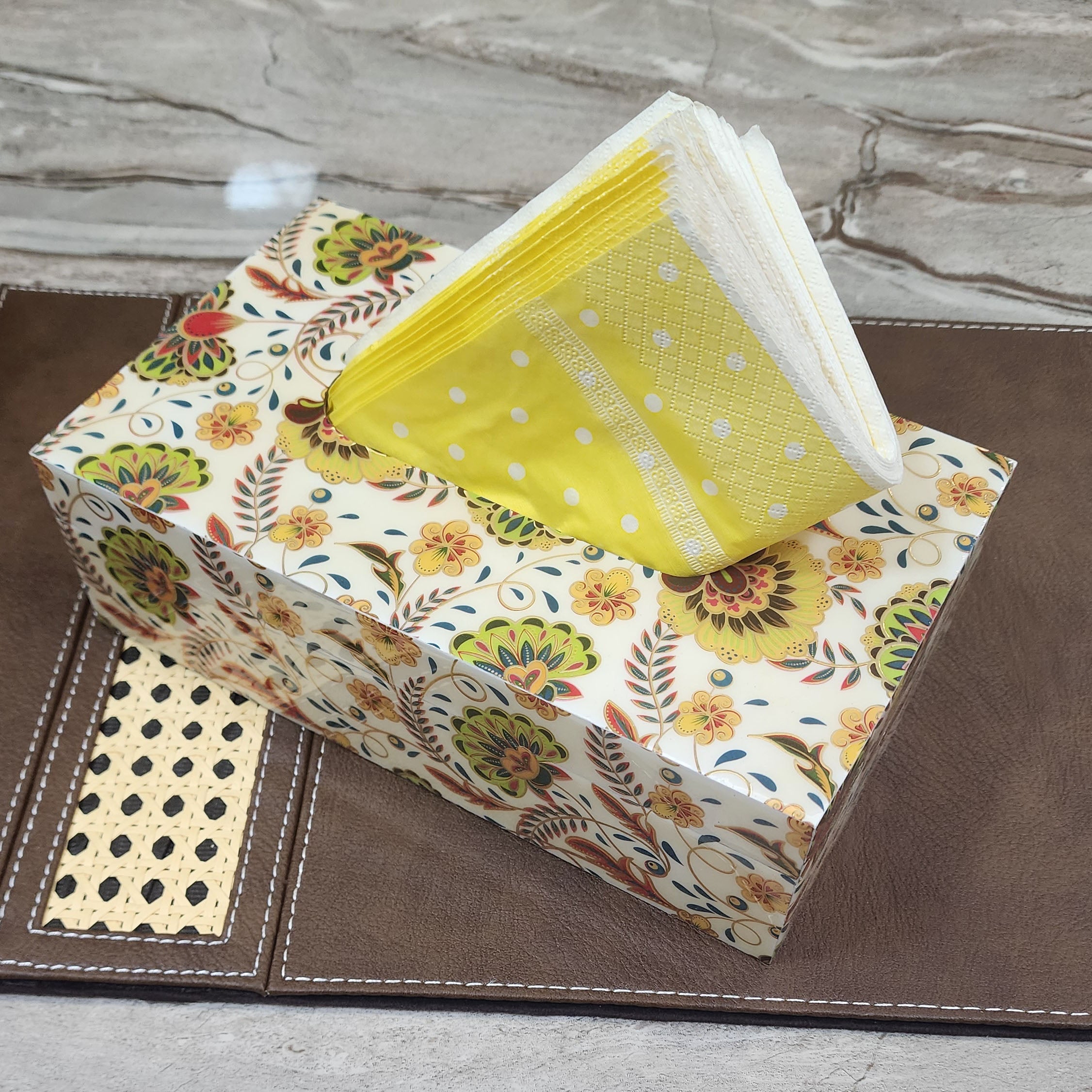 Tissue Paper Holder Box , Premium Paper Napkin Holder , for Dining Room, Kitchen, Bedroom Dressers, Car, Office and Home Decor / Napkin Box