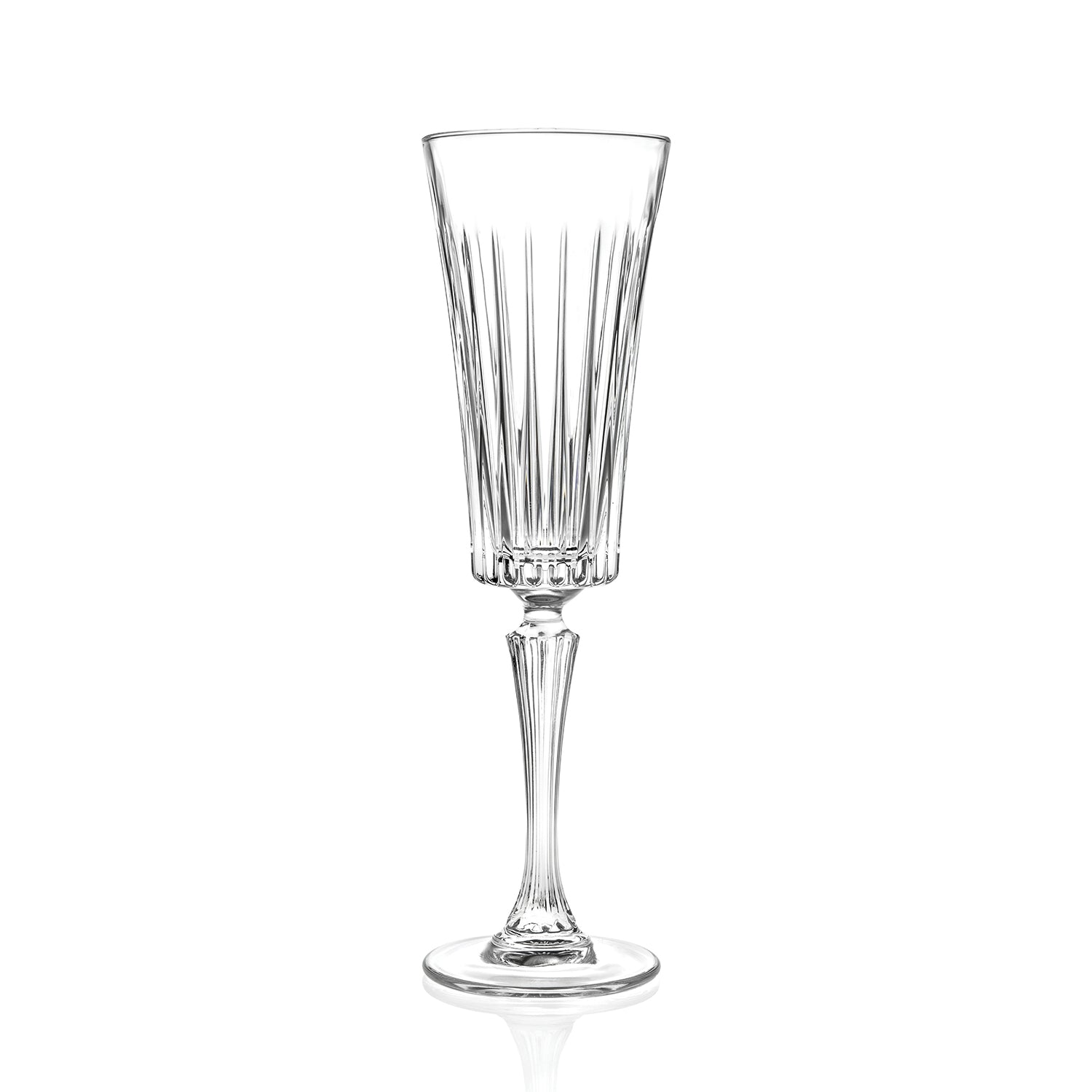 RCR (Made in Italy) Timeless Flute Champagne Goblet Glasses, 210 ml, Set of 6