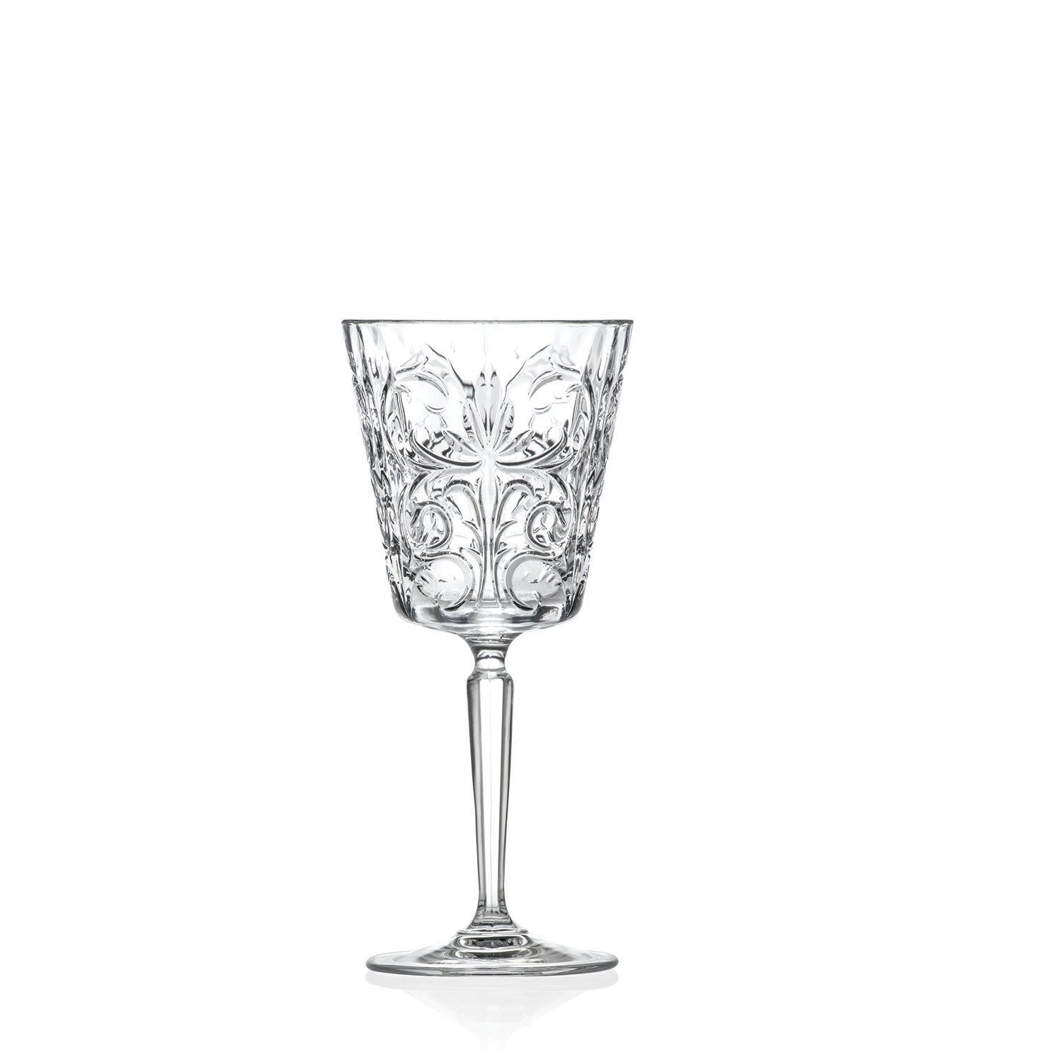 RCR (Made in Italy) Tattoo Crystal Wine Goblet Glasses, 290 ml, Set of 6