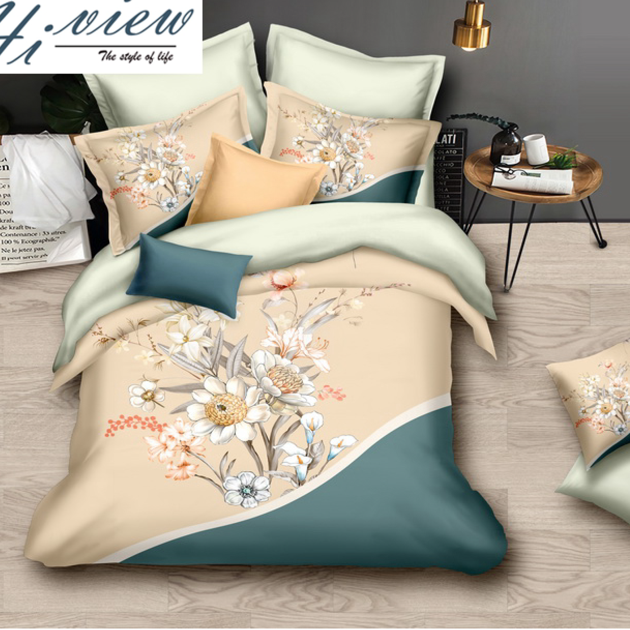 100% Comfortable 300 TC King Size Double Bedsheet Digital Print - 245 X 270 CM with 2 Pillow Covers - 3 Pcs Set