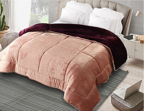Microfiber Reversible All Weather Double Bed Luxury Quilt. 220x240cm