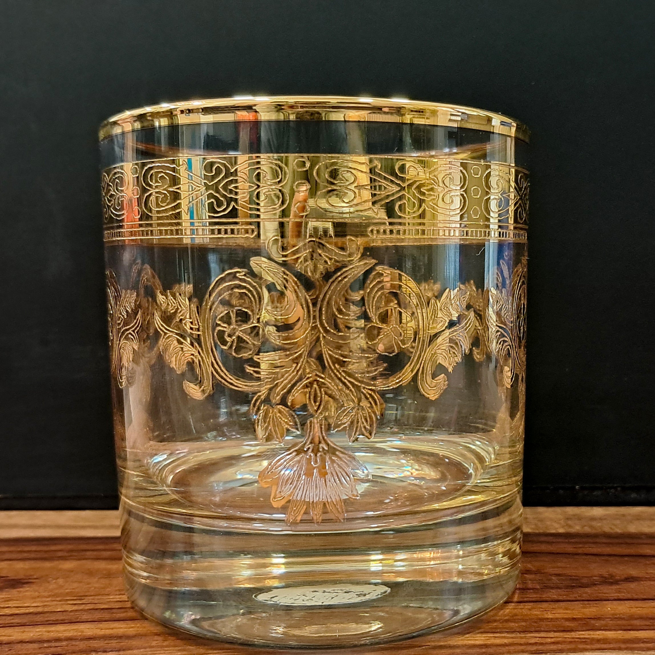 Hand Crafted Gold Plated Whiskey Glasses Capacity: 360 ML, for Home and Kitchen - Ideal Gift for Housewarming