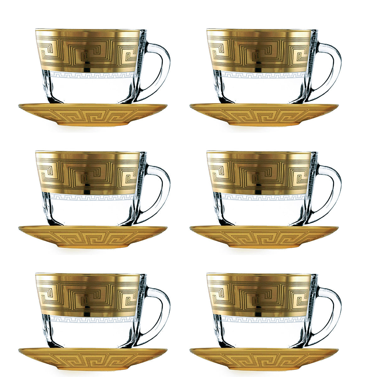 Elegant Gold Cup and Plate Set of 6 (limited edition)