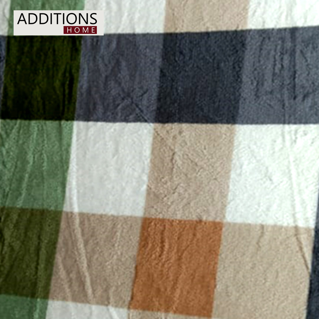 Printed  Winter Mink Warm Blanket with Sherpa Back Double Bed 220 x 240 Cms