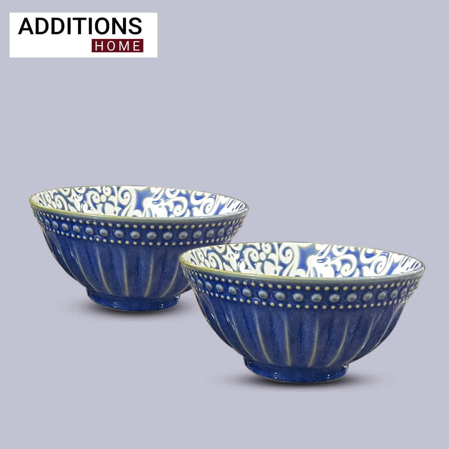 Fine Porcelain Blue Pottery  snacks Bowl Set of 2