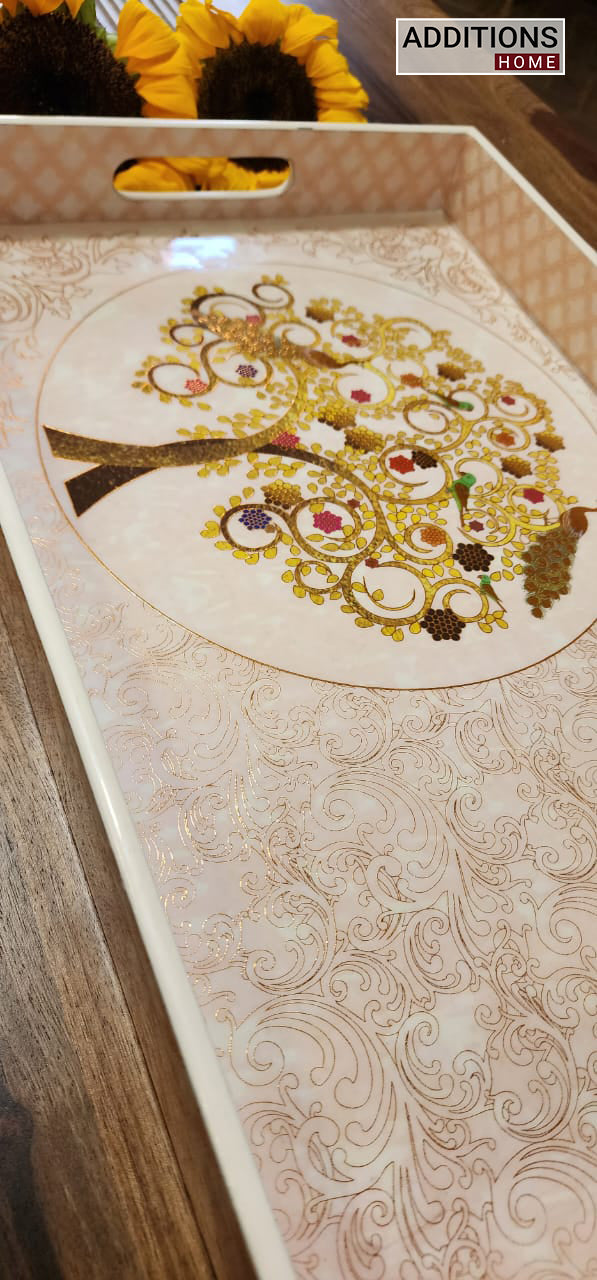 PRINTED MULTIPURPOSE TRAY SERVING TRAY TABLE DECOR DIWALI GIFT DECORATIVE TRAY