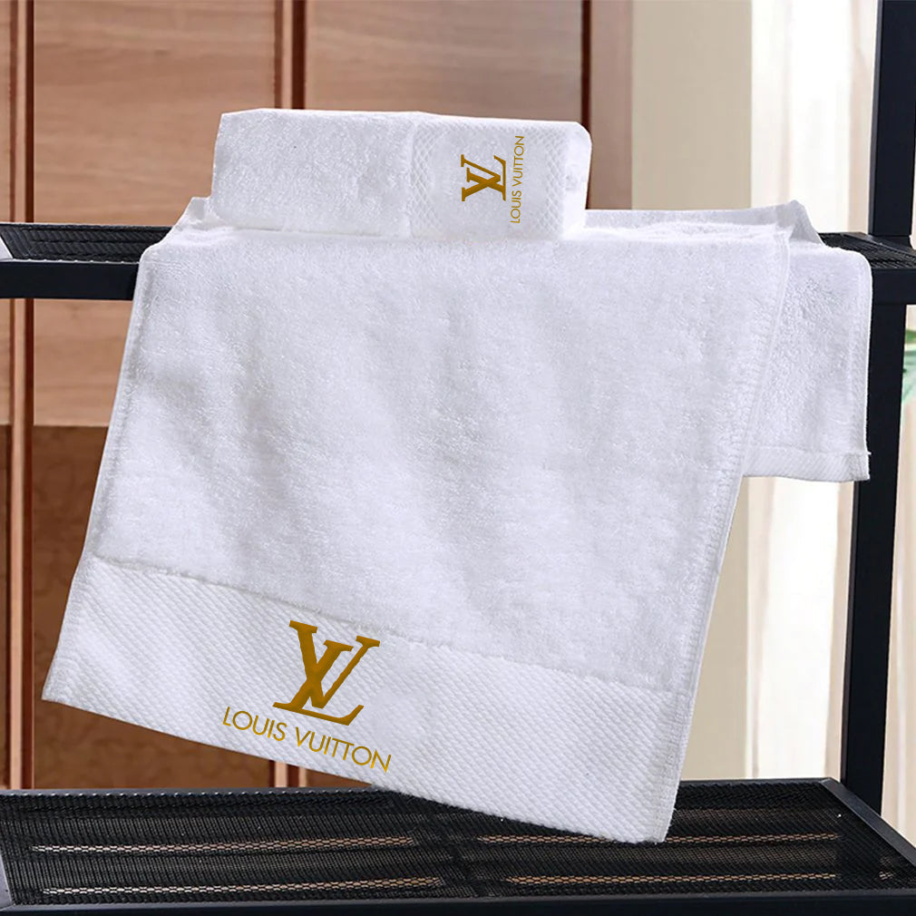 Embroidered Highly Absorbent Luxury Bath Towel Set Of 3