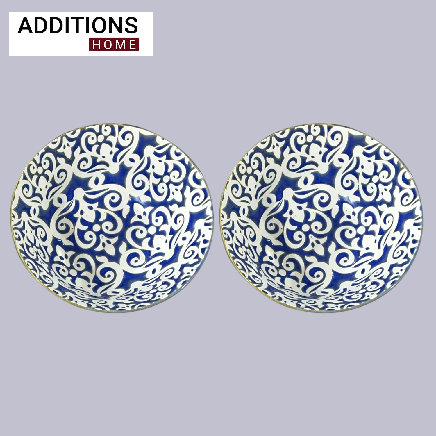 Fine Porcelain Blue Pottery  snacks Bowl Set of 2