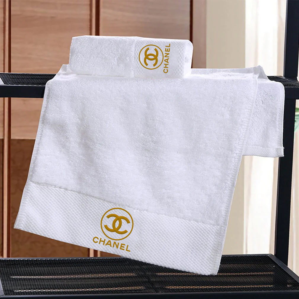 Embroidered Highly Absorbent Luxury Bath Towel Set Of 3