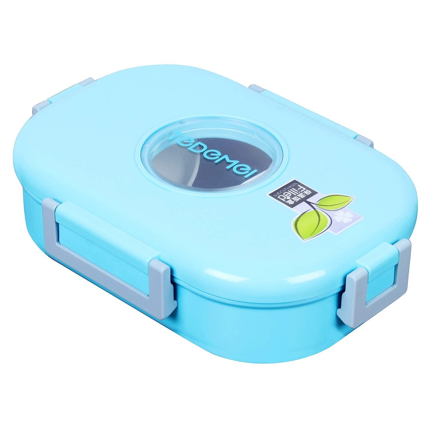 Insulated Rectangle Lunch Box Stainless Steel Inside and P.P Outside (710ml),  6951, Blue