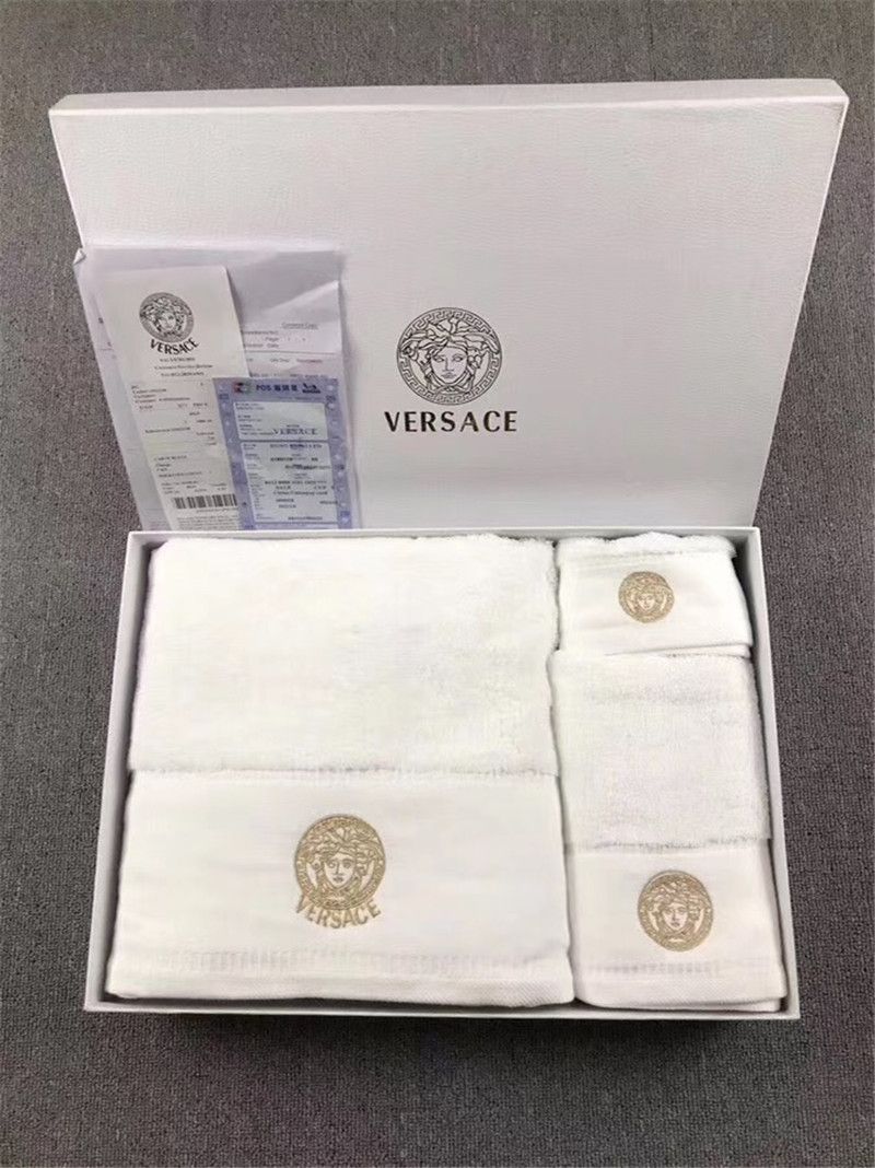 Embroidered Highly Absorbent Luxury Bath Towel Set Of 3