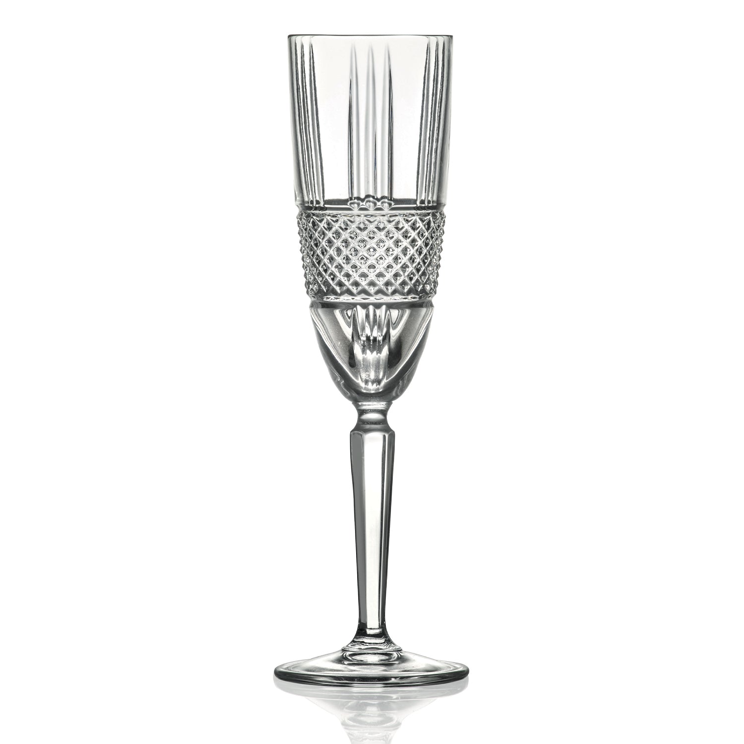 RCR (Made in Italy) Brillante Crystal Champagne Goblet Glasses, 190 ml, Set of 6