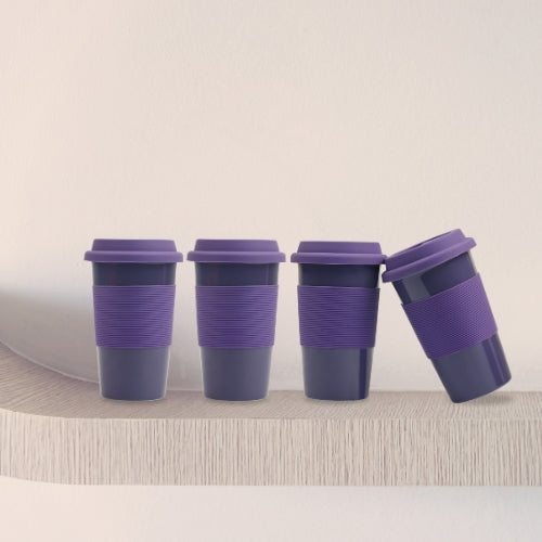 Purple Ceramic Sipper Set of 4