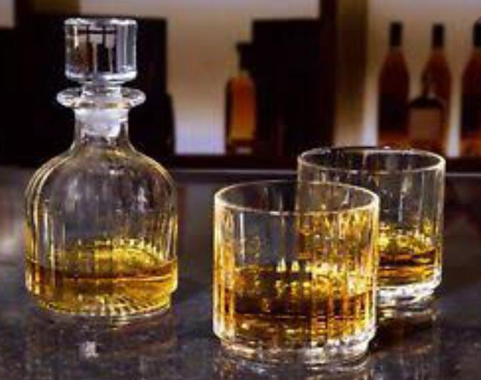 RCR(Made In Italy) Crystal 3 Piece Combo Stackable Whisky Decanter and Tumblers