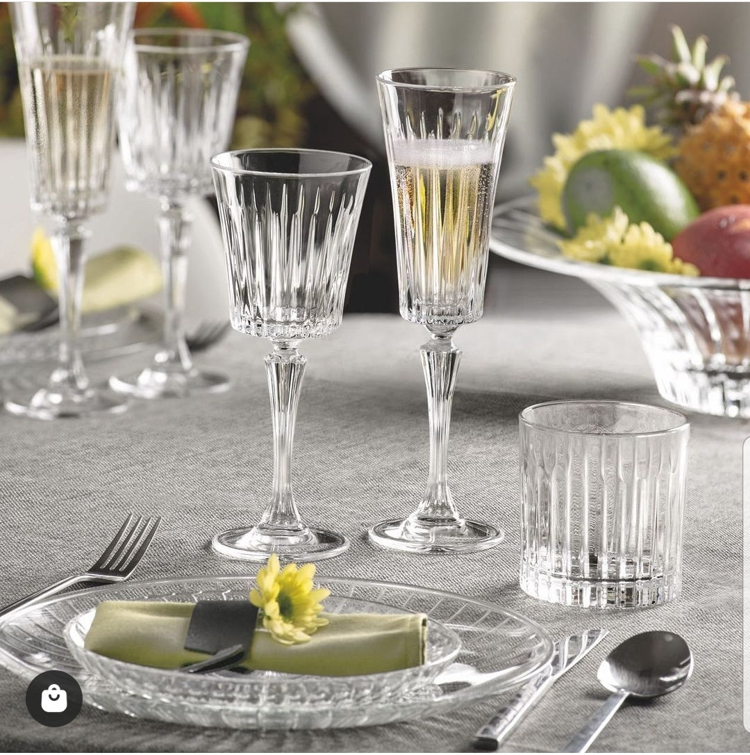 RCR (Made in Italy) Timeless Flute Champagne Goblet Glasses, 210 ml, Set of 6