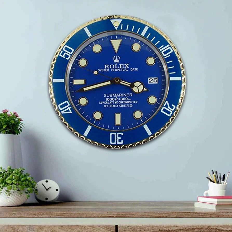 Luxury Stainless Steel Metal Wall Clock For Royal Home & Bunglows, Wall Clock, Wall Watch, Diameter - 35 cm