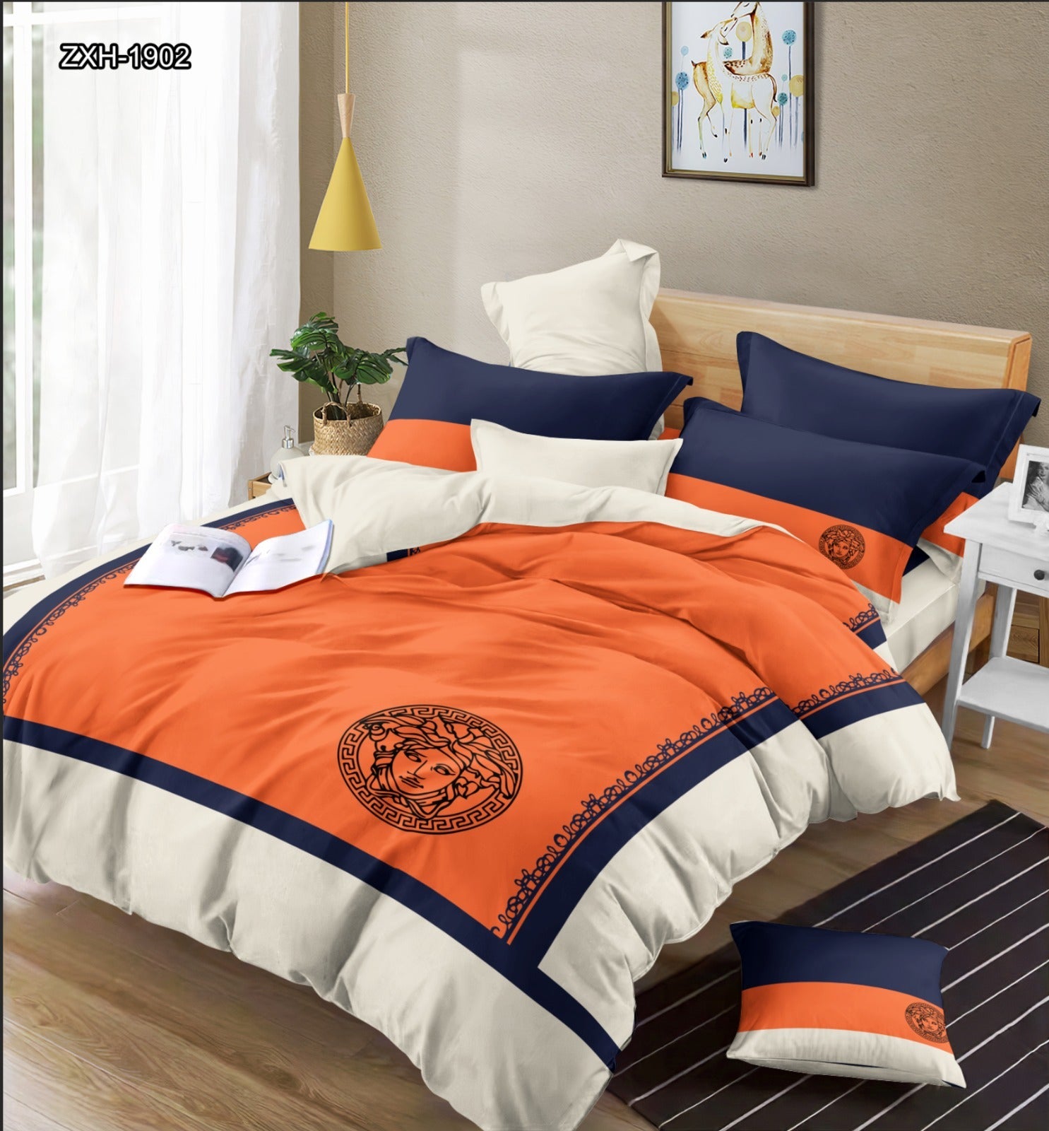 100% Comfortable 220 TC King Size Double Bedsheet Digital Print - 275 X 275 CM with 2 Pillow Covers - 3 Pcs Set