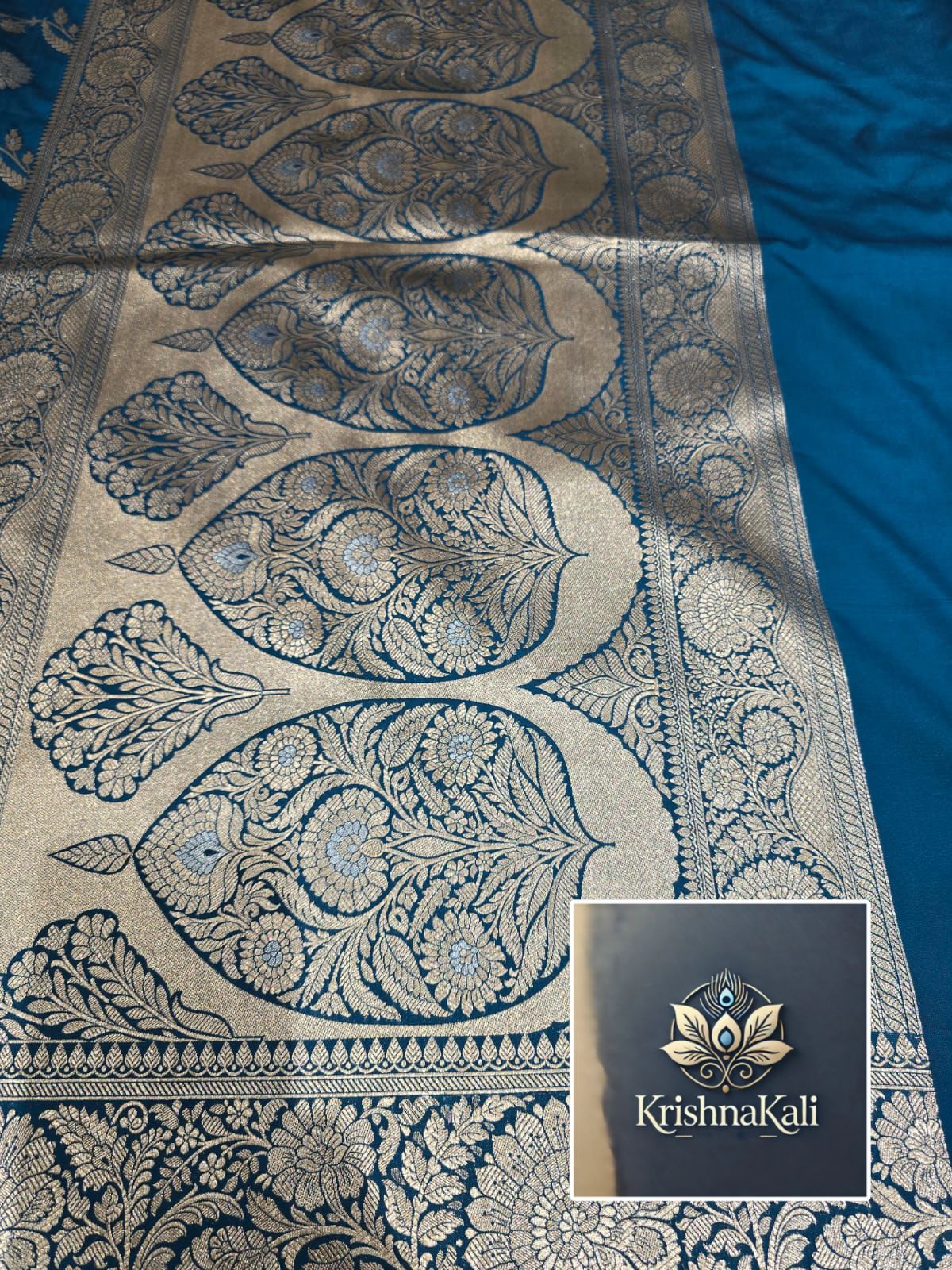 BANARASI SILK KATAN WOVEN JAAL BEAUTIFUL BLUE