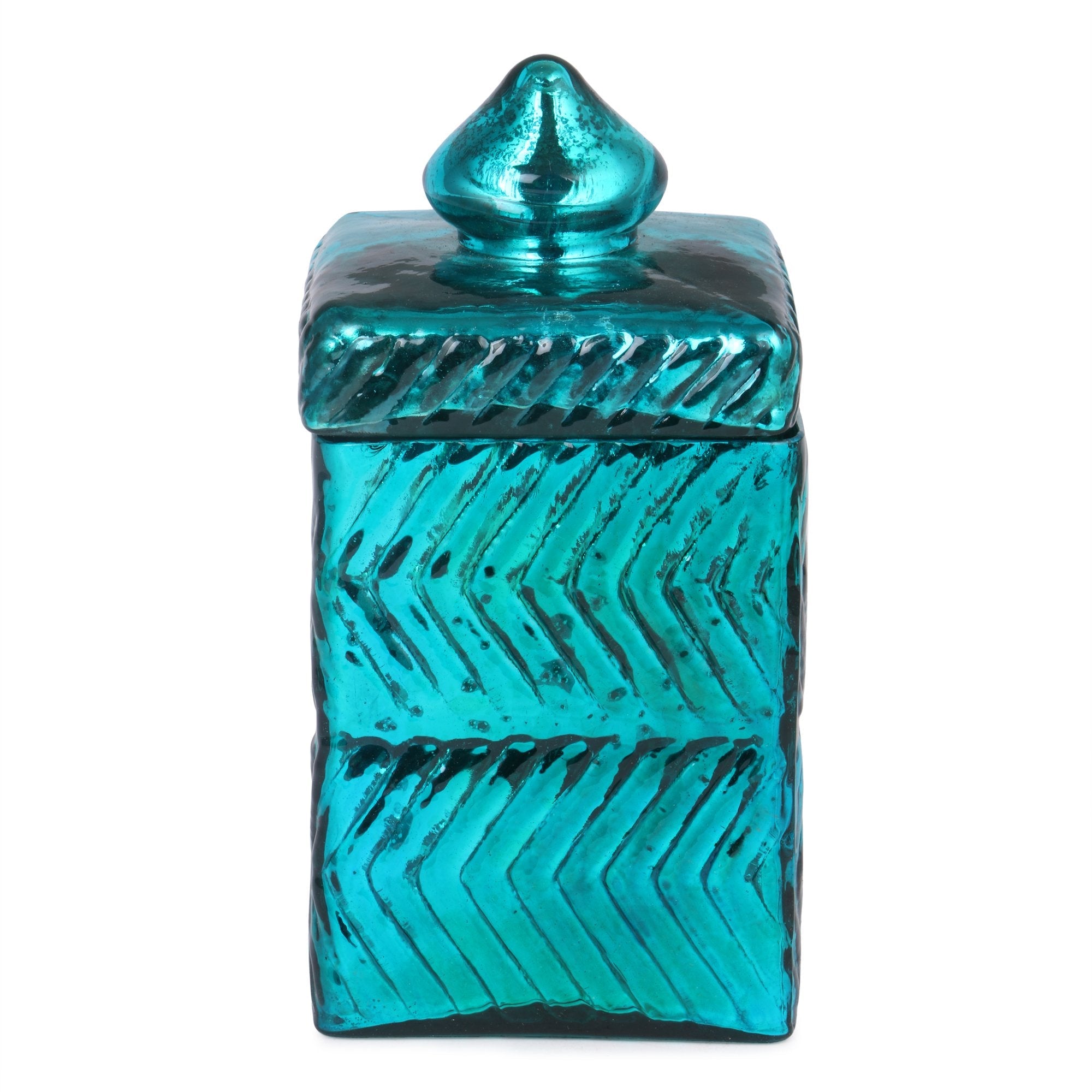 Coloured Glass Storage Jar with Lid- 600ml