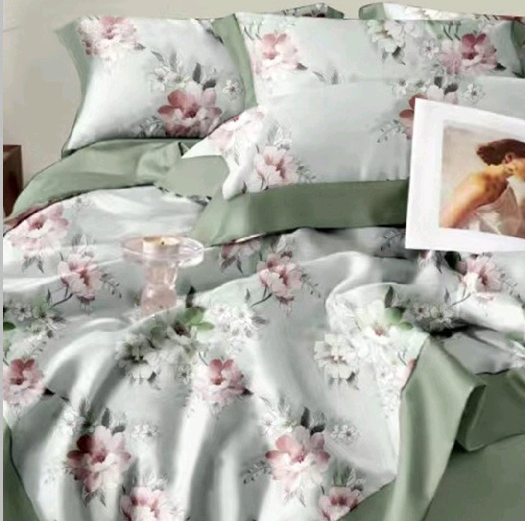 Modal Printed 400 TC King Size Double Bedsheet - 275 X 275 CM with 2 Pillow Covers - 3 Pcs Set