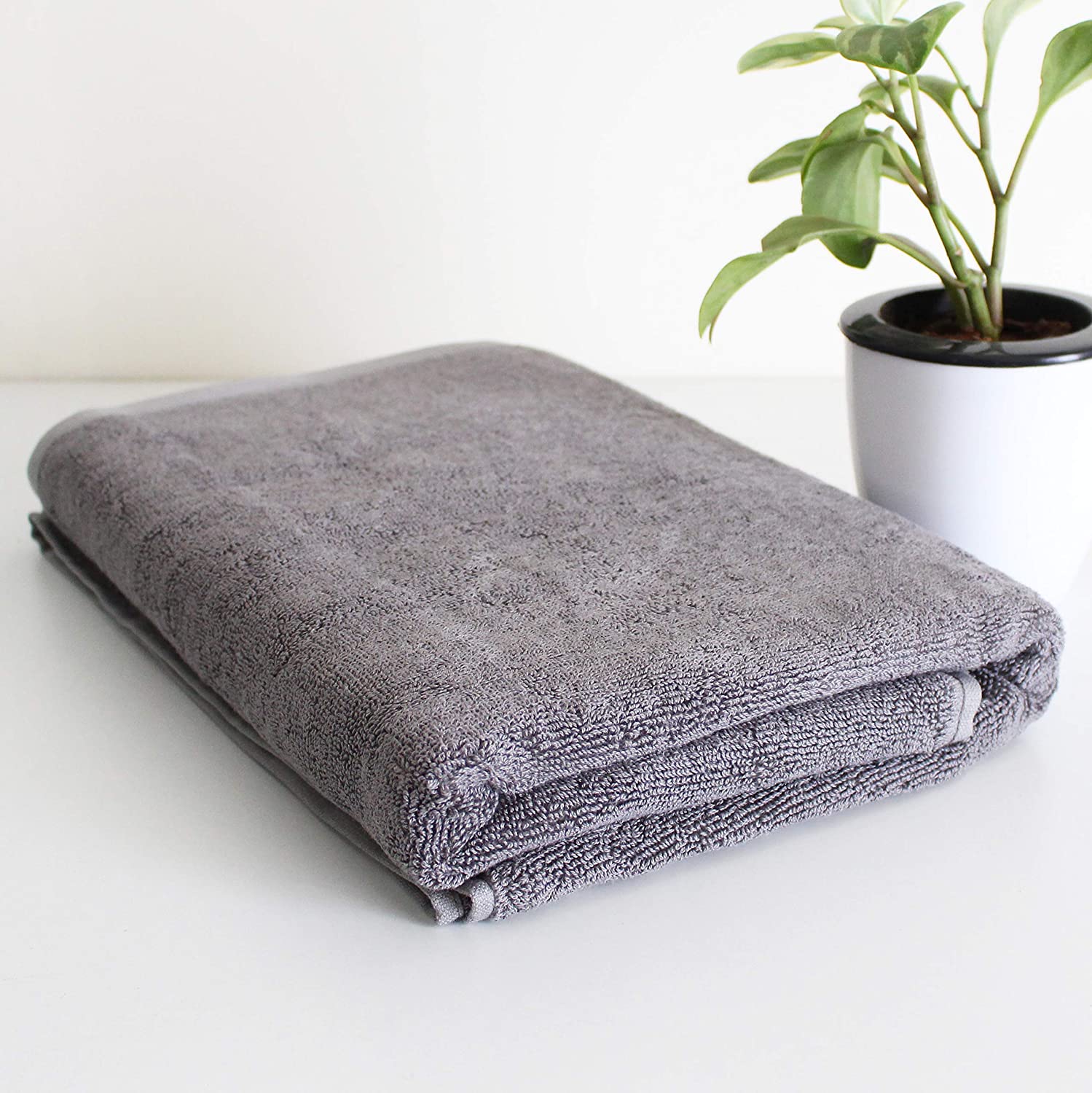 Bamboo Bath & Swim Towel, Ultra Soft, Super Absorbent, Antibacterial, 600 GSM, 55 inch x 27 inch, 1 Pcs.