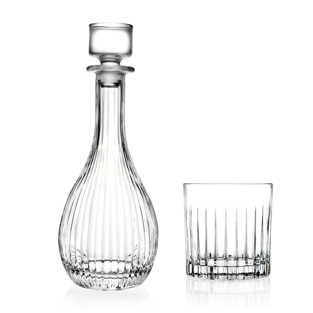 RCR(Made In Italy) Timeless Crystal Wine Decanter with Stopper 900 ML ,with 6 Glasses(7 PC Set)