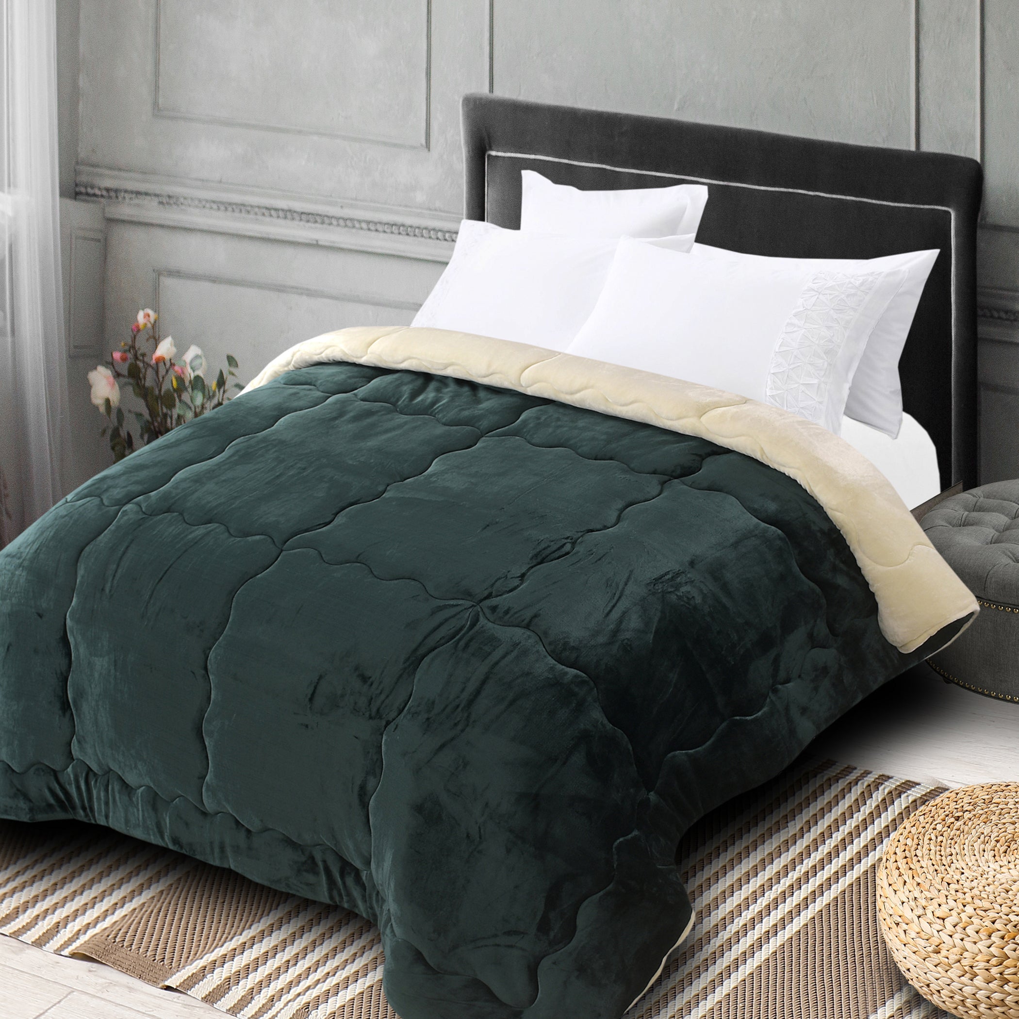 Microfiber Reversible Winter Double Bed Luxury Quilt. 220x240cm