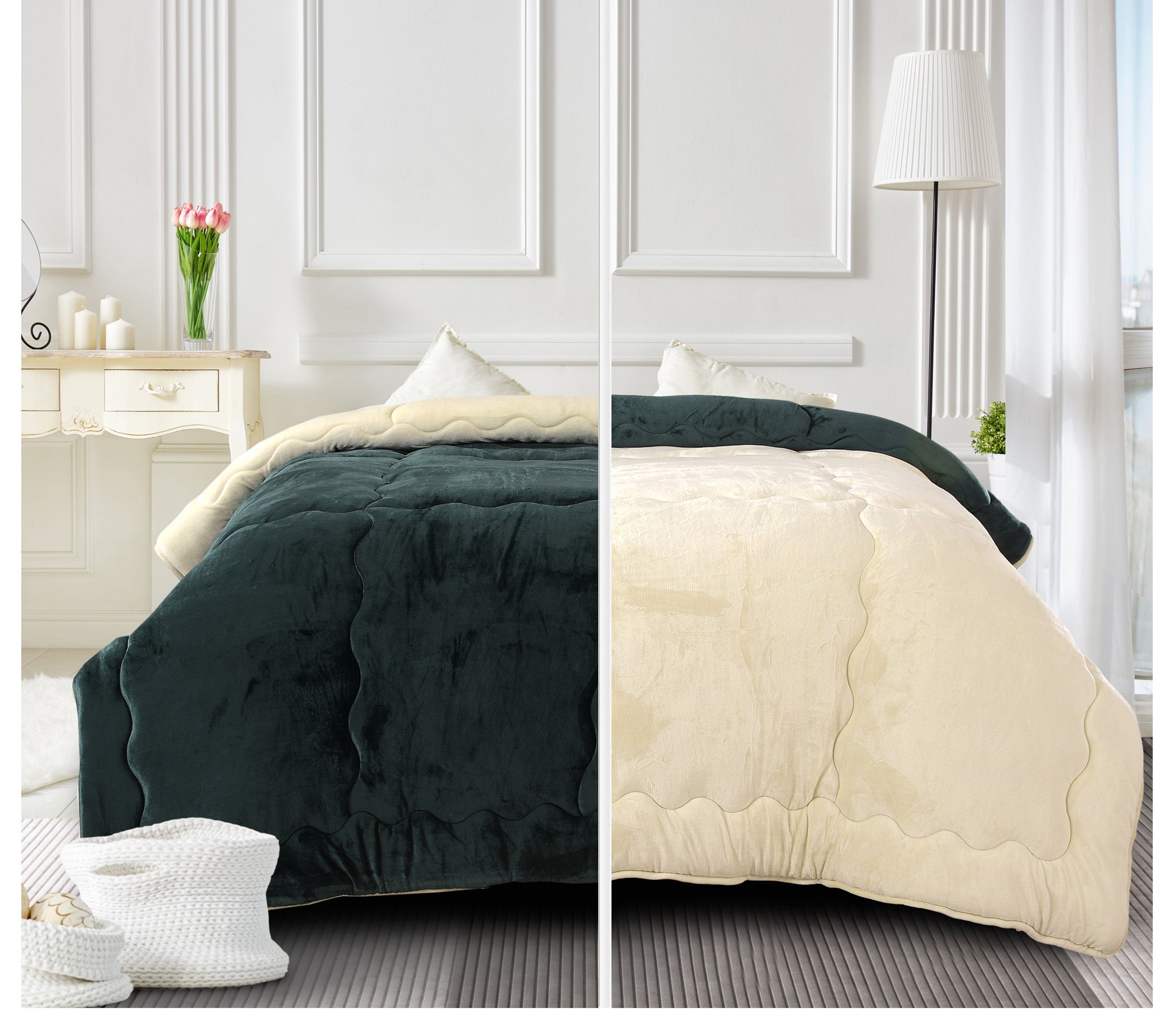 Microfiber Reversible Winter Double Bed Luxury Quilt. 220x240cm