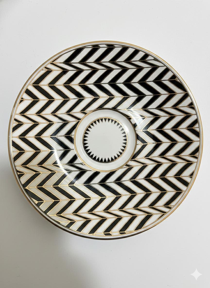 Fine Bone China printed Cup and Saucer Pink (Set of 6)