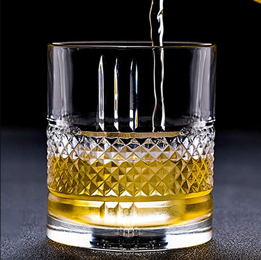 RCR (Made in Italy) Brillante Crystal Short Whisky Water Tumblers Glasses, 340 ml, Set of 6