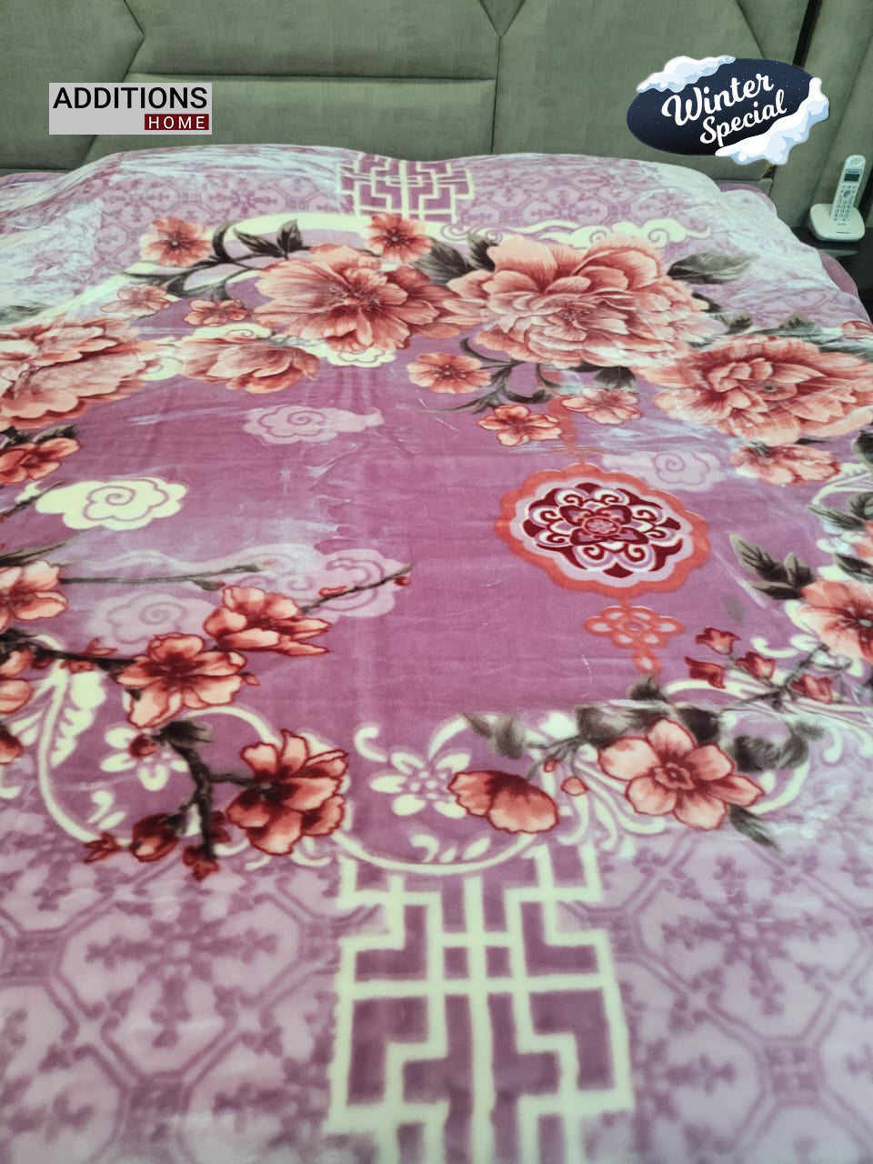 TWIN PLY BLANKET. ONE SIDE FULL EMBOSS OTHER SIDE WITHOUT EMBOSS , 220X240 CMS