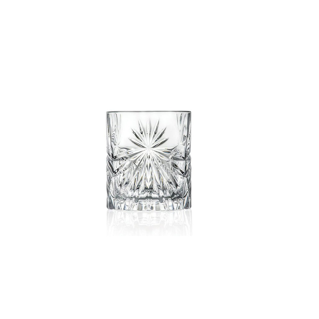 RCR (Made in Italy) Oasis Crystal Short Whisky Water Tumblers Glasses, 340 ml, Set of 6