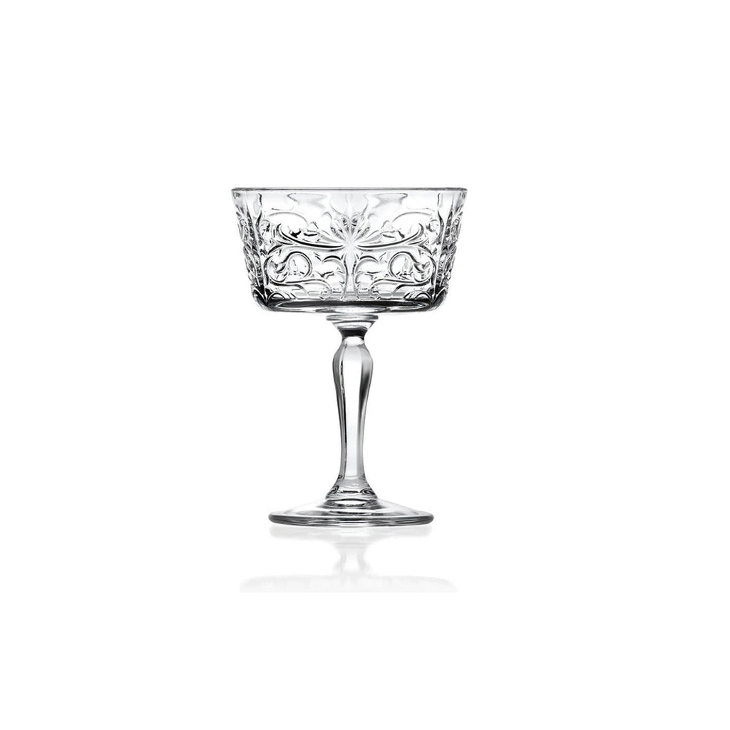 RCR (Made in Italy) Tattoo Crystal Champagne Goblet Glasses, 270 ml, Set of 6