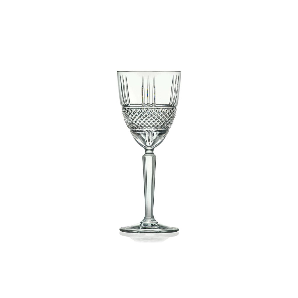 RCR (Made in Italy) Brillante Crystal Wine Goblet Glasses, 230 ml, Set of 6