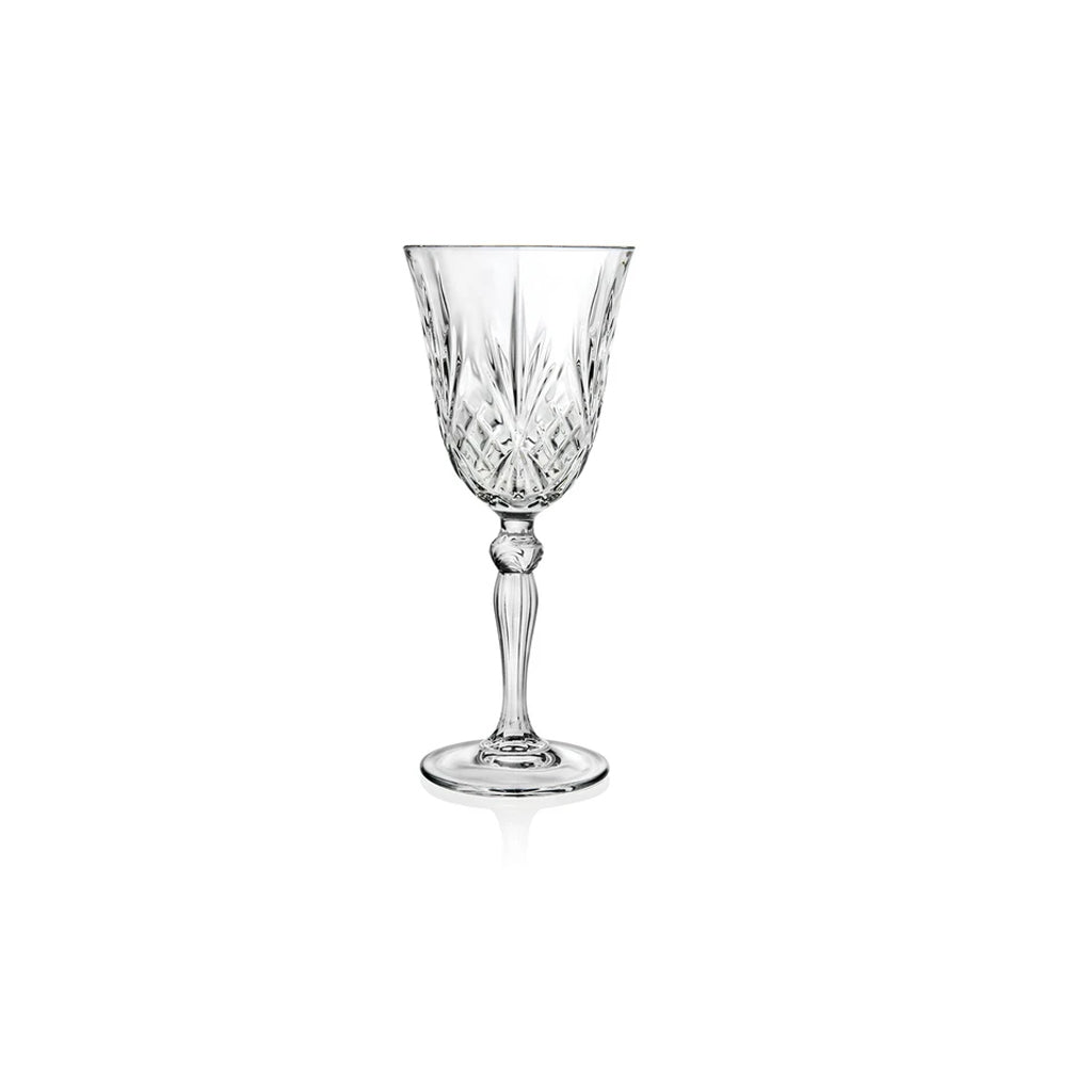 RCR (Made in Italy) Melodia Crystal Wine Goblet Glasses, 290 ml, Set of 6