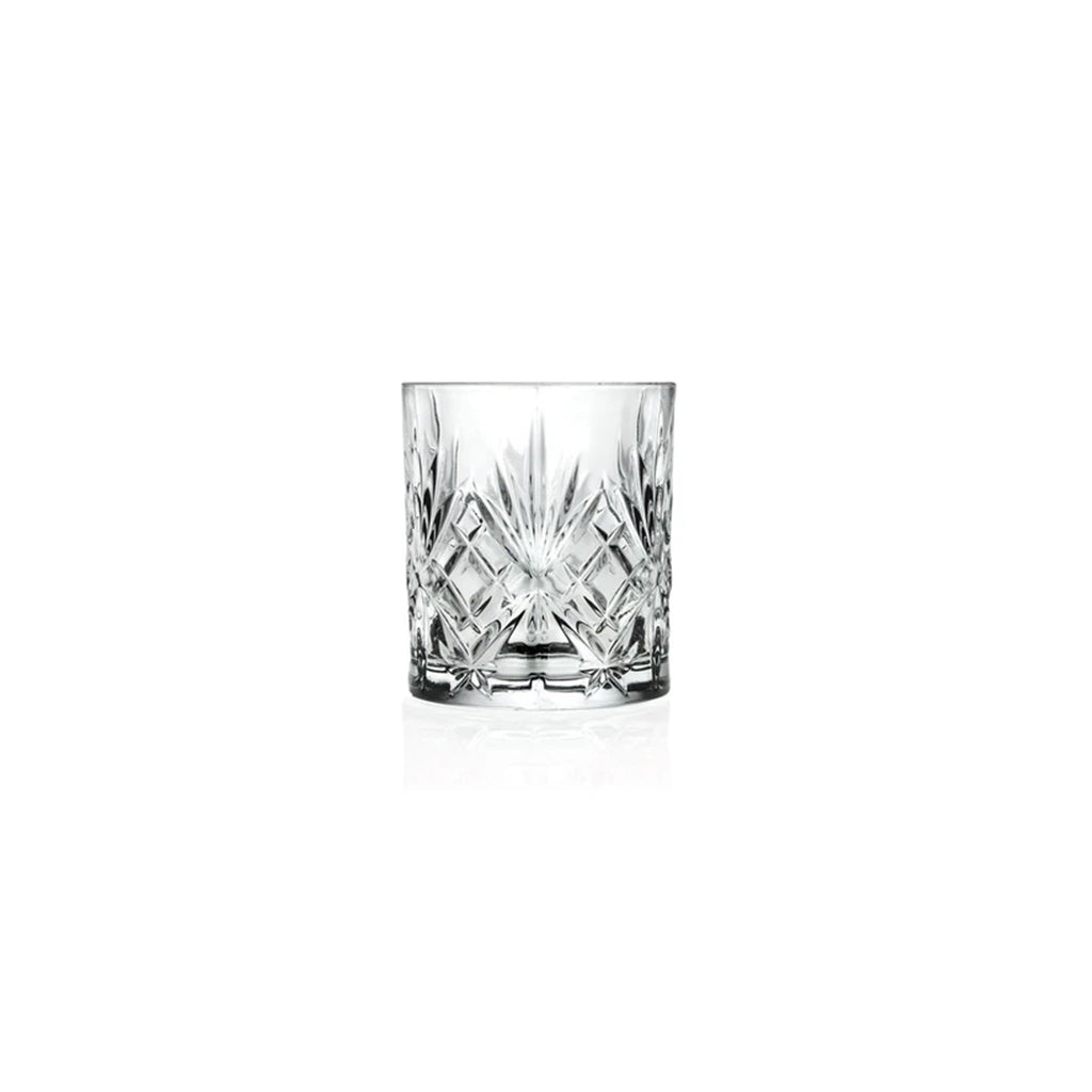 RCR (Made in Italy) Melodia Crystal Short Whisky Water Tumblers Glasses, 310 ml, Set of 6