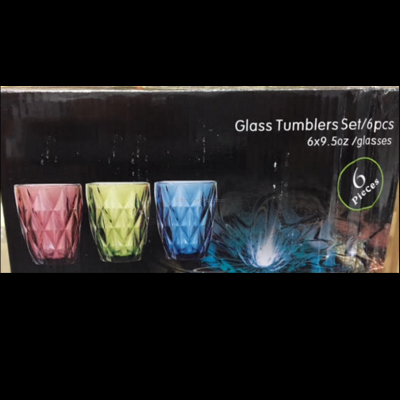 Set of 6 Colored Whiskey/Water/Mocktail Glasses, Capacity:250 ML for Home and Kitchen - Ideal Gift for Housewarming