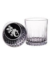 Limited Edition RCR (Made in Italy) Maori Pattern Crystal Short Whisky Water Tumblers Glasses, 360 ml, Set of 6