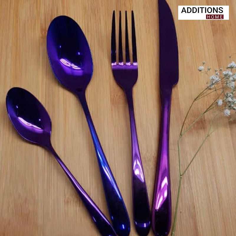 24pcs Luxury Chrome Plated Classic Cutlery Set Dinner Spoon Knives Fork Set Stainless Steel Tableware Dinner Set with Black Gift Box